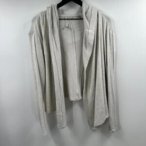 Athleta Light Grey Yoga Ribbed Cardigan Size Small